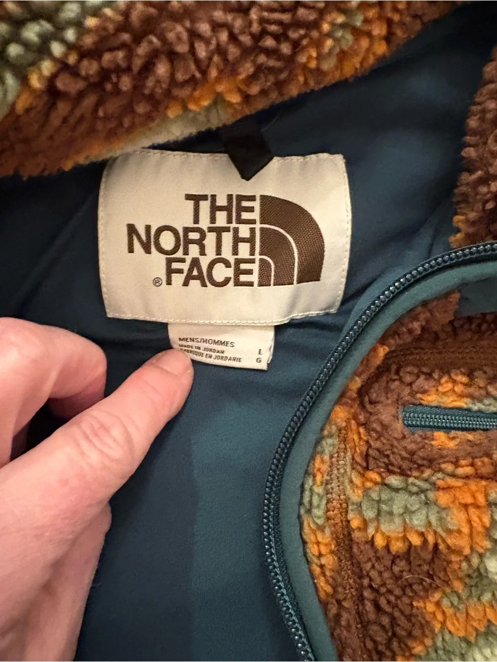 EUC The North Face Mens Brown Camo Fleece Jacket